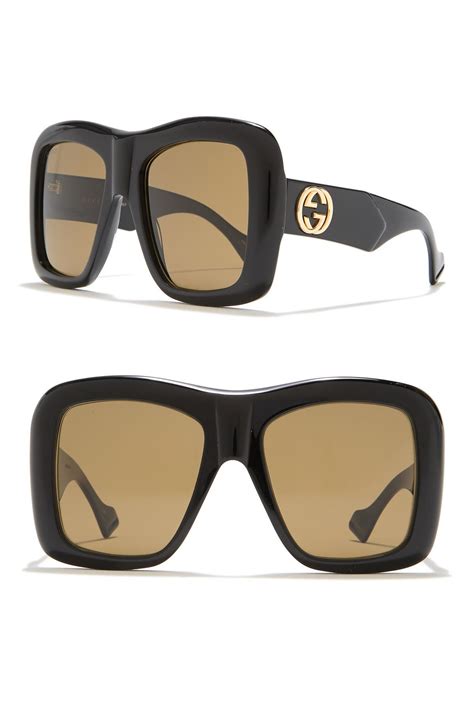 havana sunglasses gucci|gucci 54mm oversized square sunglasses.